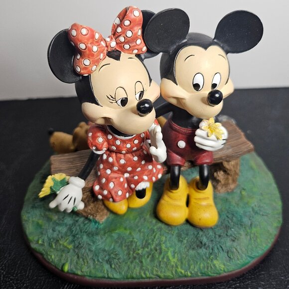 Disney Parks Puppy Love Mickey Mini and Pluto Figurine Charles Boyer Edition Art - Picture 1 of 9